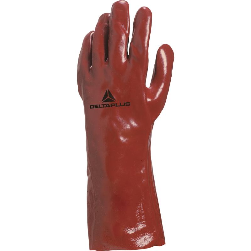 Delta Plus 35cm red PVC chemical gauntlet size 10 #PVC7335