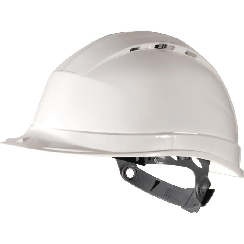 Delta Plus QUARTZ UP IV white ventilated rotor adjust safety helmet hard hat