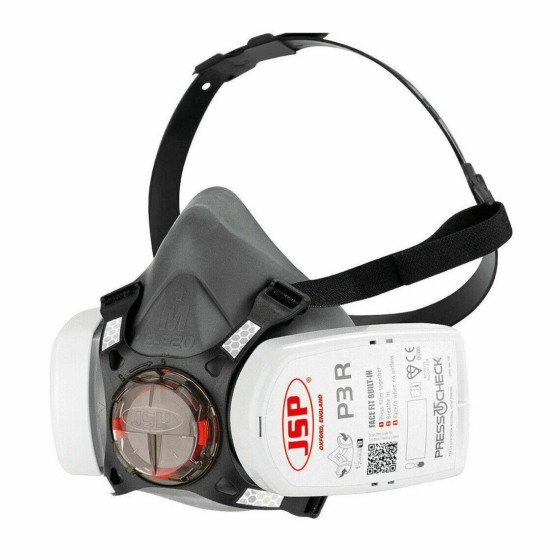 JSP Force 8 medium face size half-mask with PressToCheck P3 dust filters