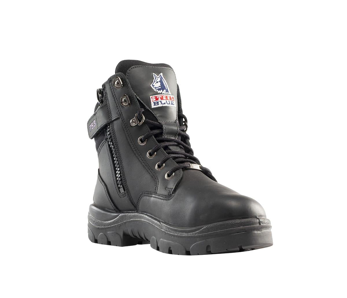 Steel Blue Southern Cross zip metatarsal S3 black ladies steel toe/midsole safety work boot #592753