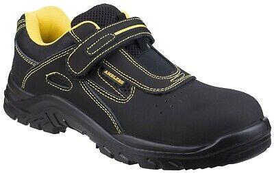 Amblers S1P black breathable touch fastening steel toe/midsole safety trainer #FS77