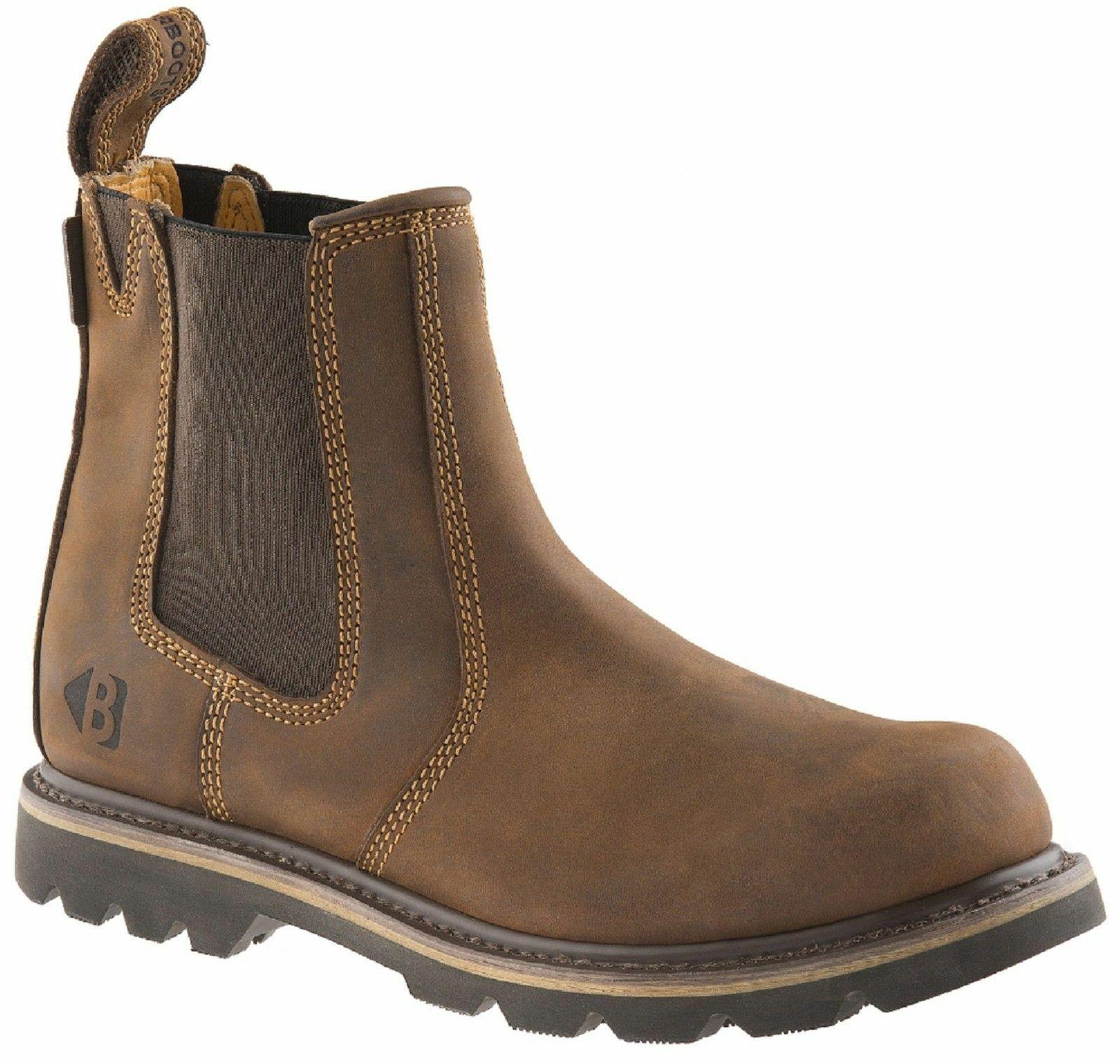 Buckbootz dark brown crazy horse leather non-safety dealer boot #B1300