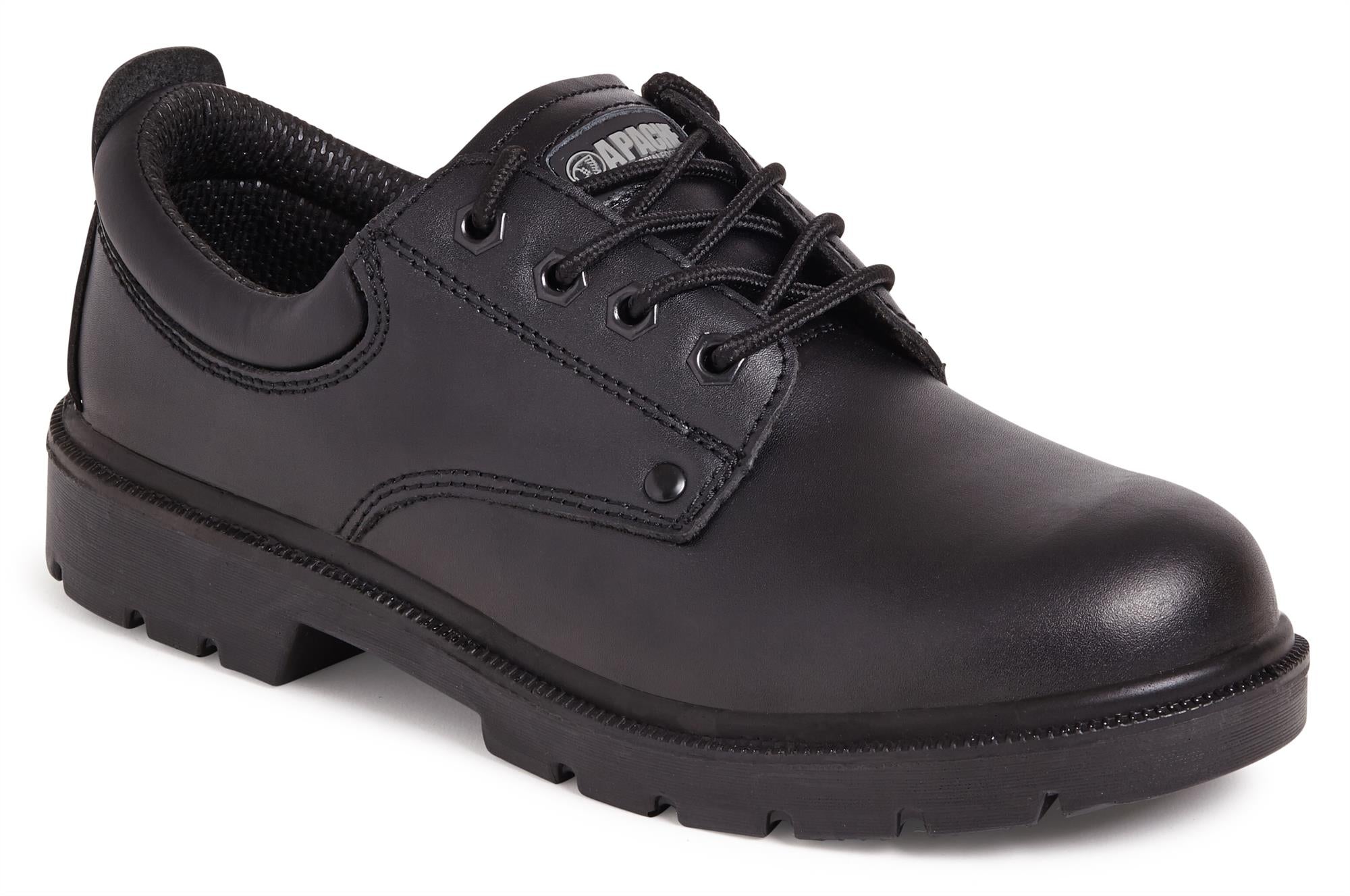 Apache AP306 S3 black leather water-resistant steel toe/midsole safety shoe