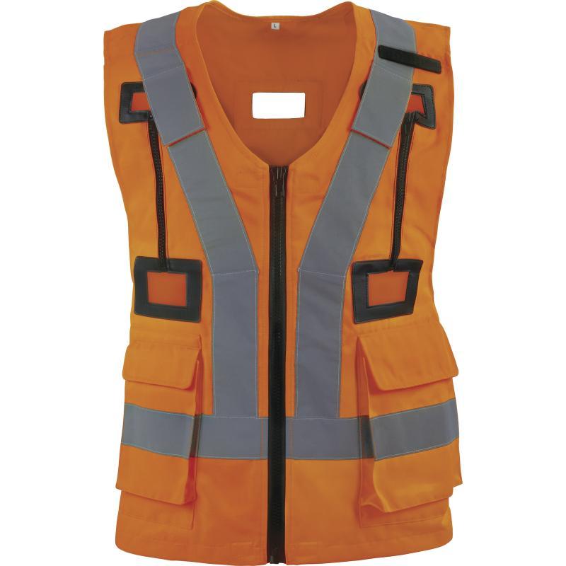 Delta Plus hi-viz orange waistcoat for use with safety harness #HARVISGI
