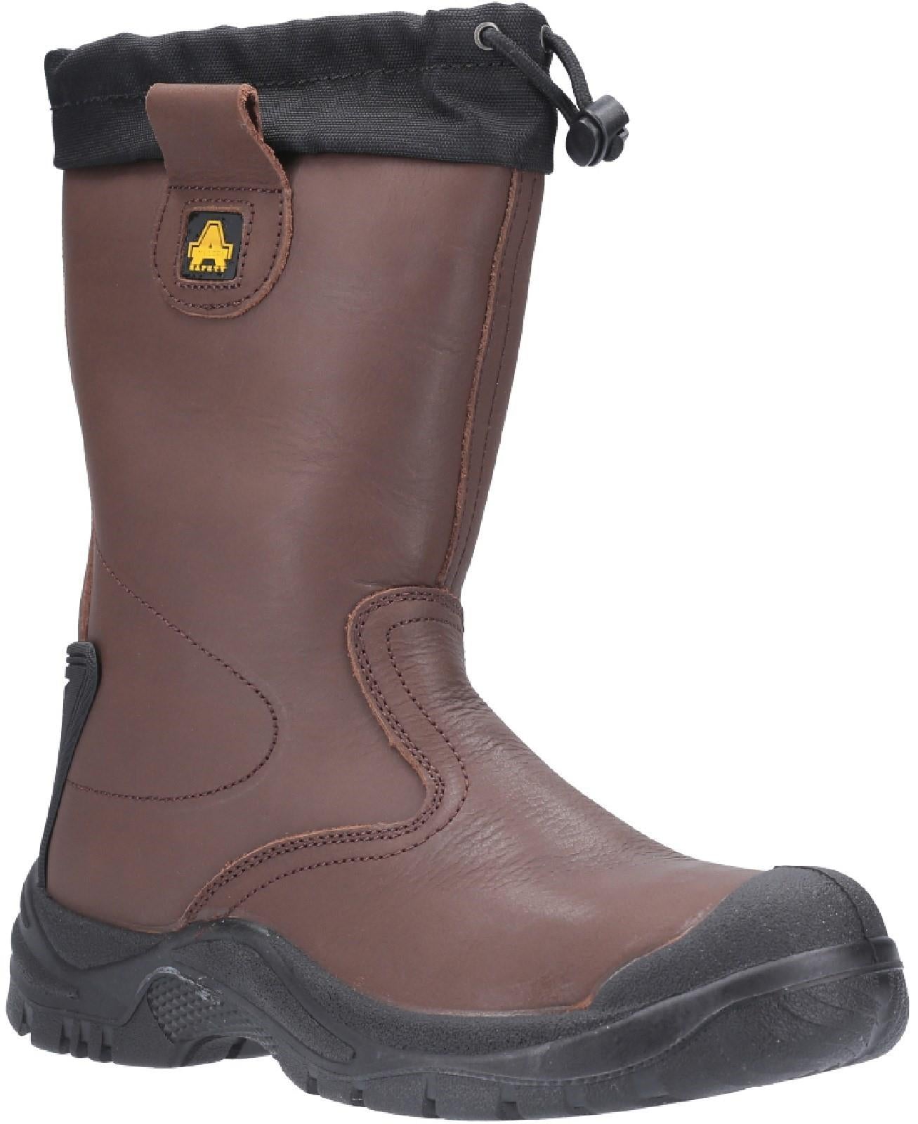 Amblers S3 brown waterproof steel toe/midsole safety rigger boot #AS245