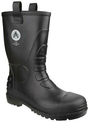 Amblers S5 black waterproof lined steel toe/midsole safety rigger boot #FS90
