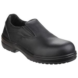 Amblers FS94C black womens slip-on composite toe-cap safety shoe with midsole