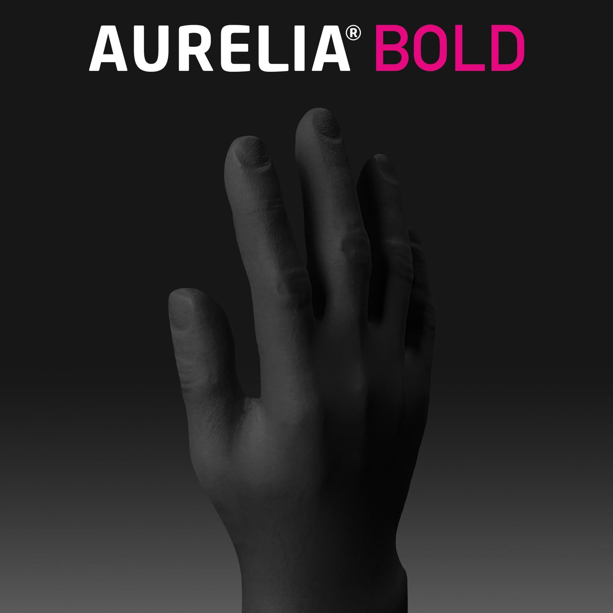 Aurelia Bold black nitrile examination gloves (box 100 singles)