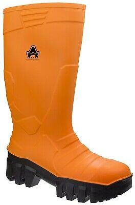 Amblers orange S5 waterproof thermal insulated steel toe/midsole safety wellington boot #AS1010