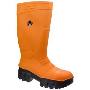 Amblers orange S5 waterproof thermal insulated steel toe/midsole safety wellington boot #AS1010