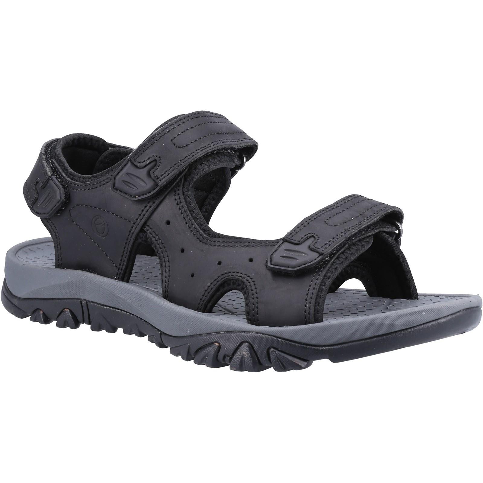 Cotswold Lansdown black summer touch fastening adjustable walking hiking sandals