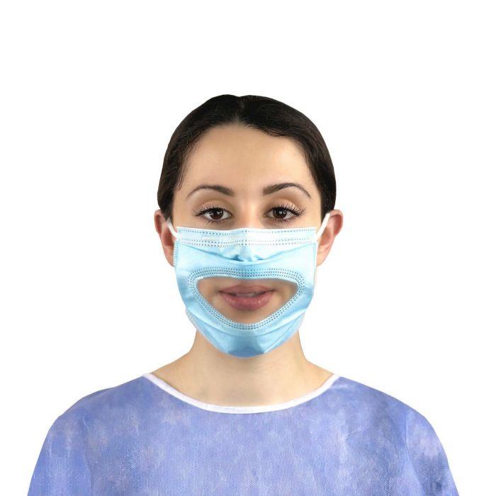 Smile Shield mask with clear front panel to allow lip-reading/expressions (10 pieces)