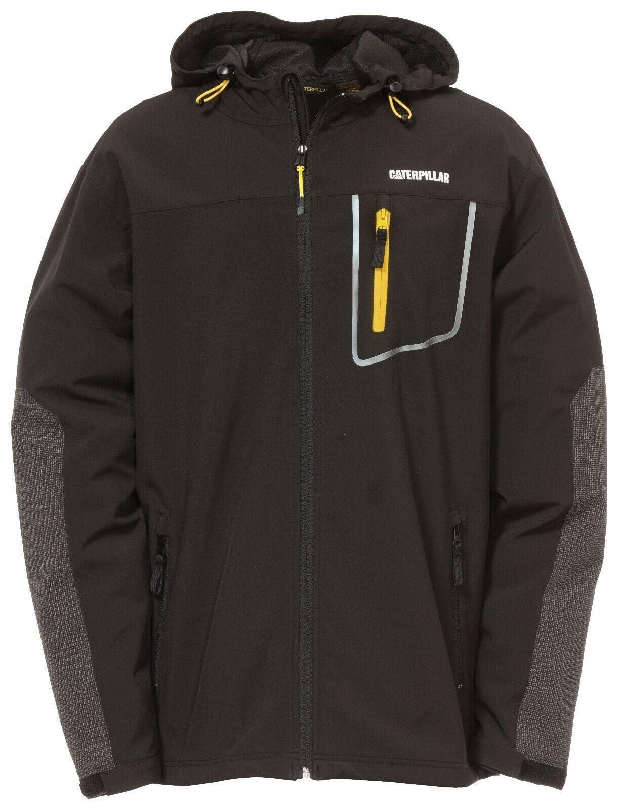 Caterpillar Capstone black water-resistant breathable hooded soft-shell jacket