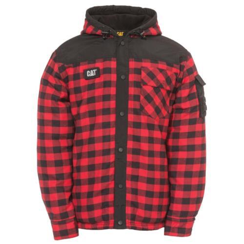 Caterpillar CAT Sequoia red cotton plaid thermal fleece lined jacket #1610006