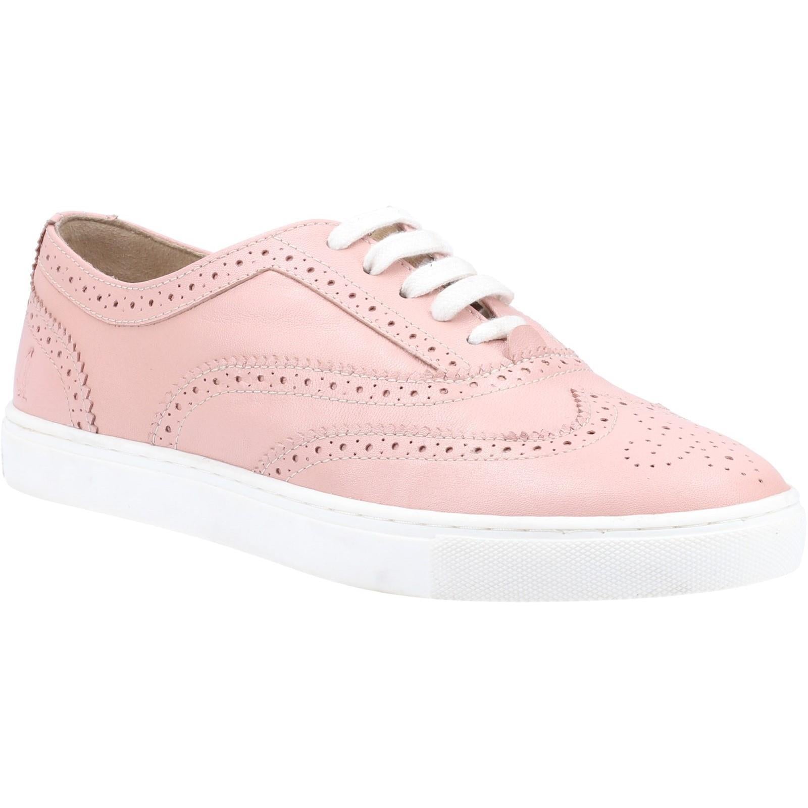 Hush Puppies Tammy blush pink leather ladies lace up brogue trainers shoes