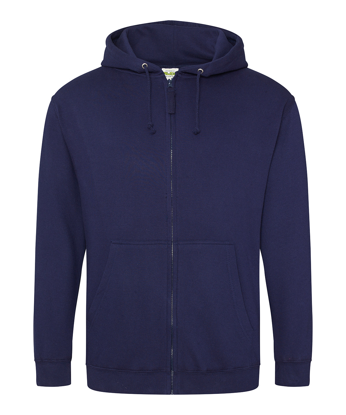 Just Hoods AWDis oxford navy zip-front men's hooded sweatshirt hoodie #JH050