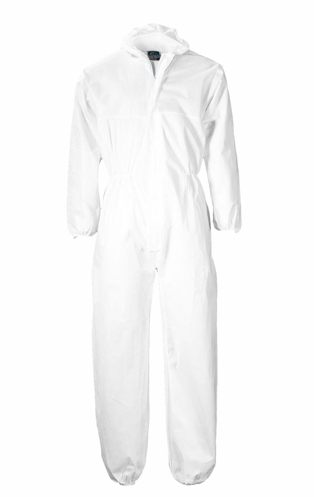Portwest white 40g polypropylene builder's lofts hooded disposable coverall #ST11