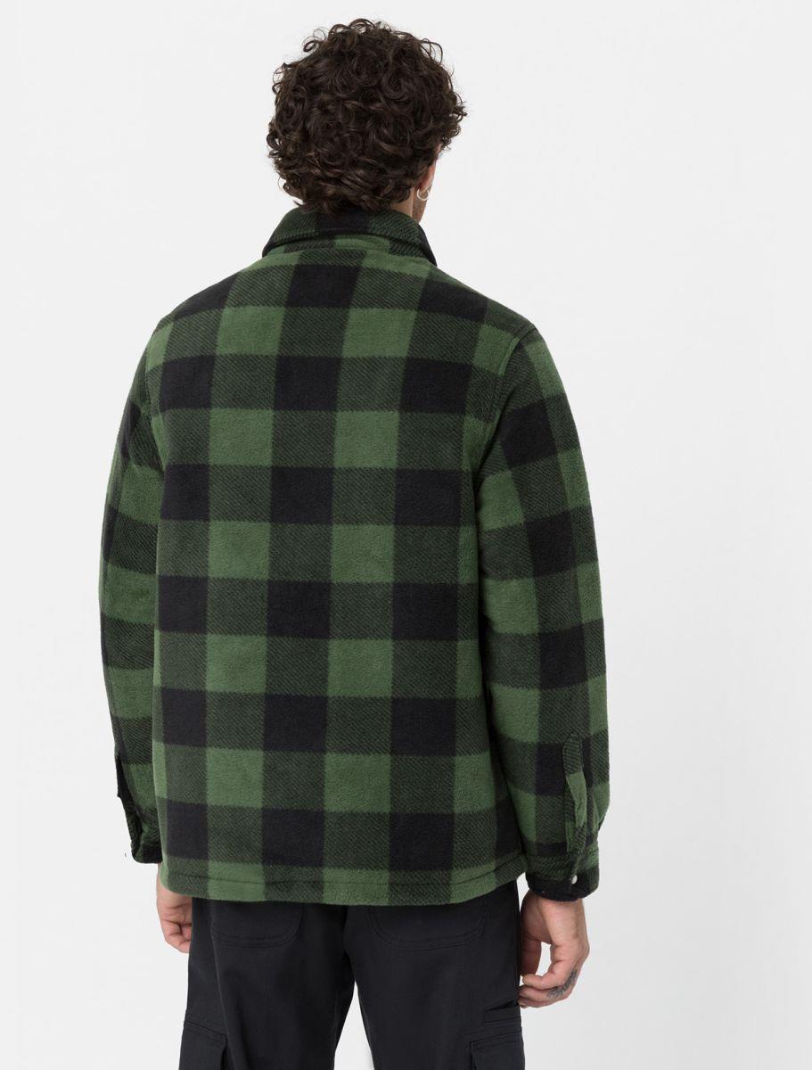 Dickies Portland Shacket green check padded quilted work shirt