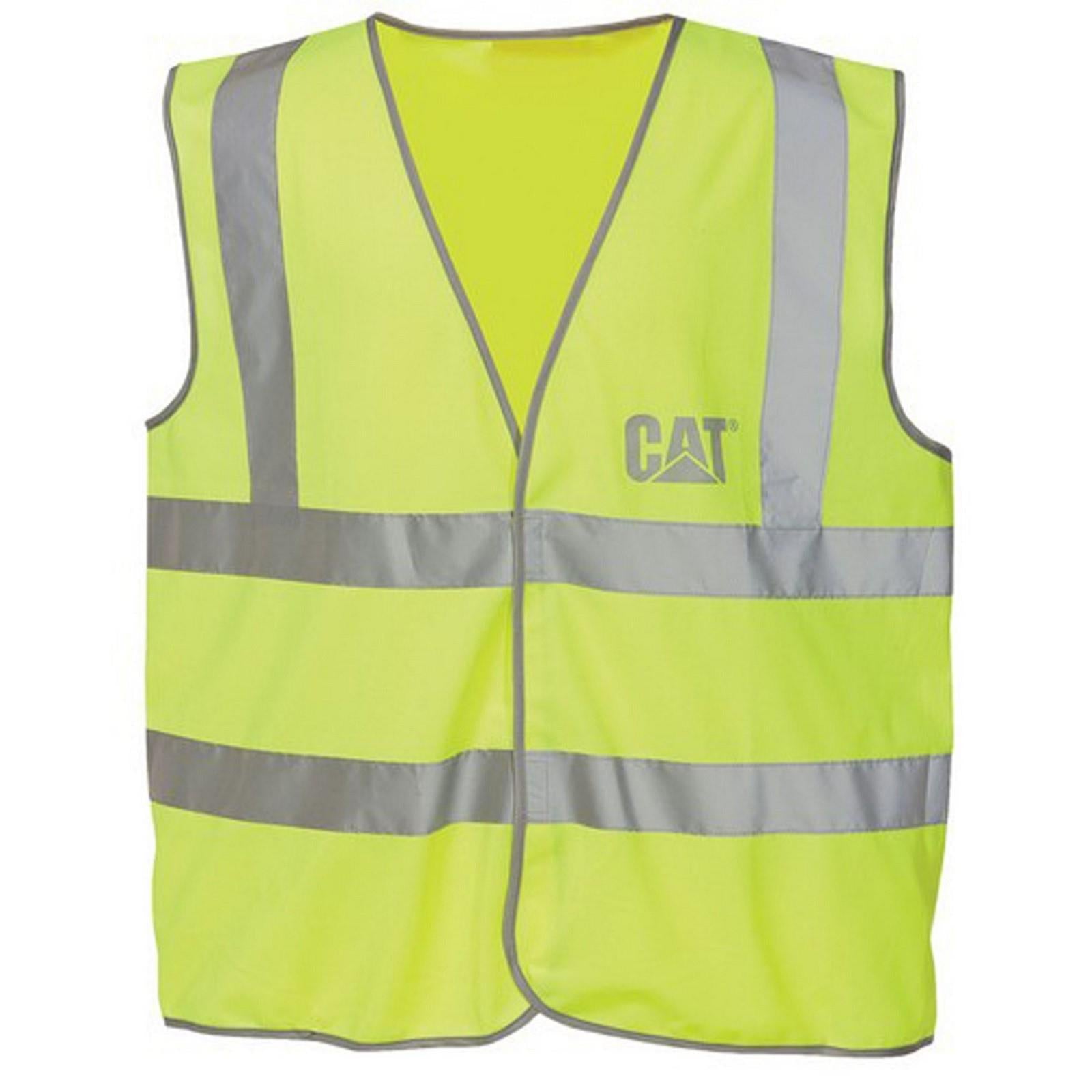Caterpillar CAT 1322024 printed logo high visibility yellow waistcoat vest