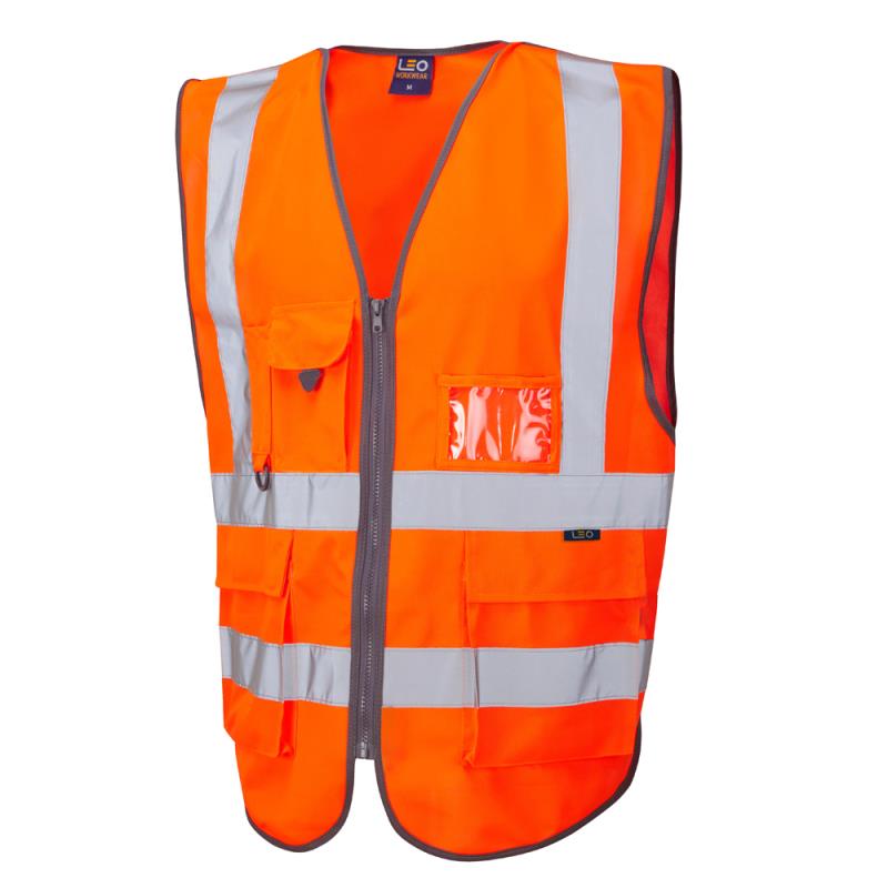Leo Barnstaple ISO 20471:2 RIS 3279 Superior Railway orange Rail rip-apart waistcoat