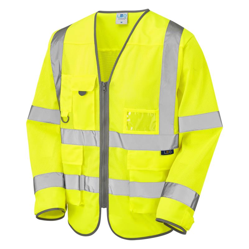 Leo Burrington high-visibility yellow ISO 20471:3 Coolviz long-sleeve waistcoat