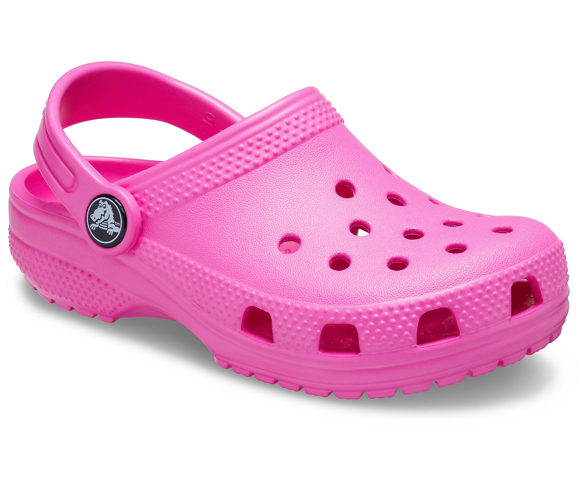 Crocs Kids Classic electric pink EVA mule sandal slip-on clog #204536