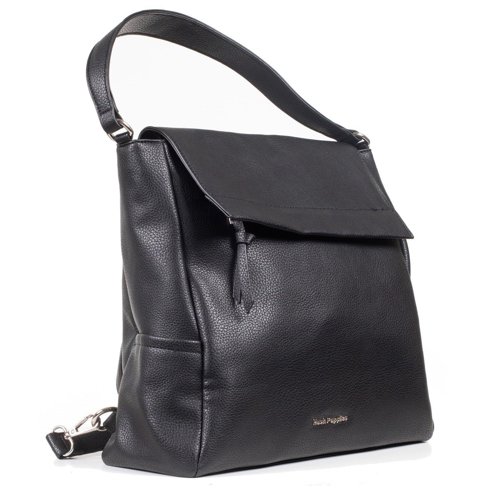 Hush Puppies Chelsea black PU faux leather backpack women's handbag