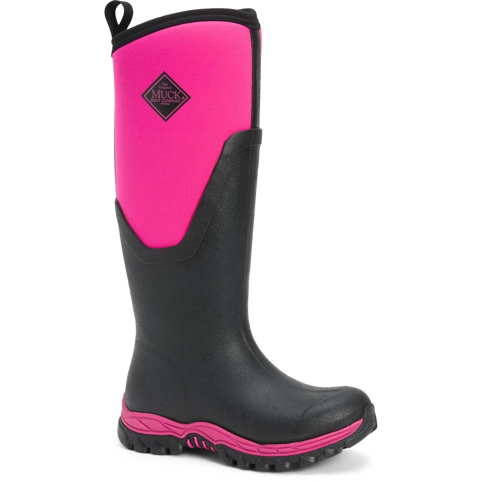 Muck Boots Arctic Sport II Tall black/pink warm fleece lined wellington boots