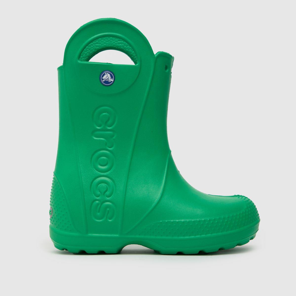 Crocs Handle It kid's grass green rain wellington boot #12803