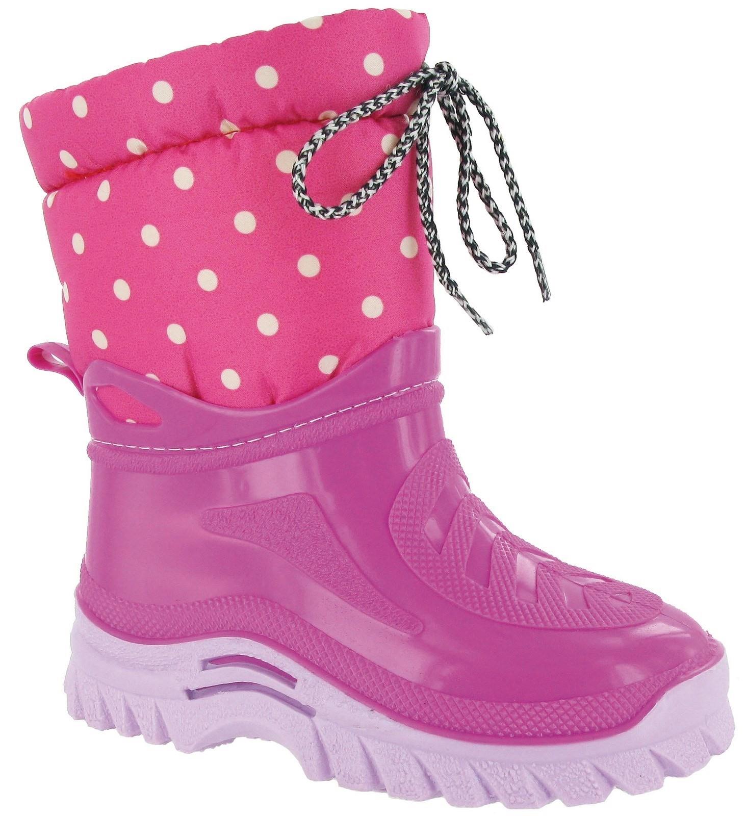 Cotswold Flurry pink girls infant warm-lined hybrid wellington boot