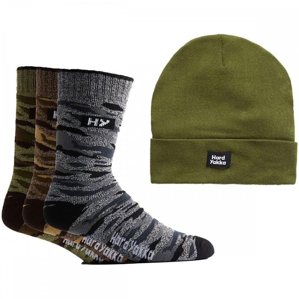 Hard Yakka recycled socks and hat bundle gift set