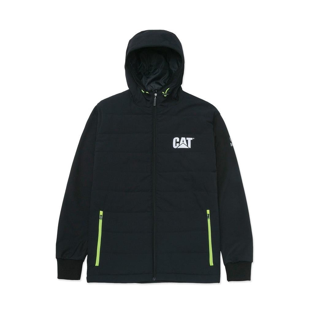 Caterpillar CAT Tech Hybrid black zip up hooded jacket
